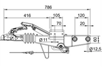 Auflaufvorrichtung AL-KO 60S/2 mit AK161-Kugelkupplung für einen 750-kg-Anhänger mit Vierkantdeichsel