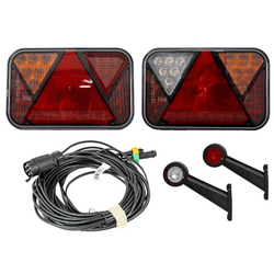 Lichtset: FRISTOM LED-Rückleuchten + HORPOL LED-Seitenmarkierungsleuchten + MANTES 7m 7-PIN-Kabelbaum