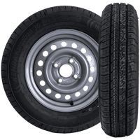 Satz von zwei Rädern für einen Anhänger KENDA 155/80 R13 84N Reifen und KENDA 4Jx13H2 4x100 ET:30 Felge