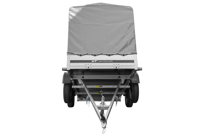 Der Anhänger Garden Trailer 264/2 KIPP MIT STÜTZRAD, H-1100-HOCHSPRIEGEL UND GRAUER PLANE