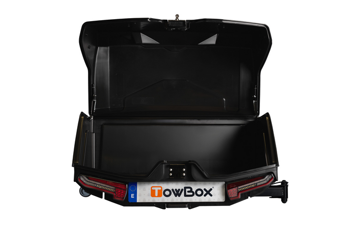 Towbox Camper Alpha schwarz (kurz) - Anhängerkupplungs-Dachbox