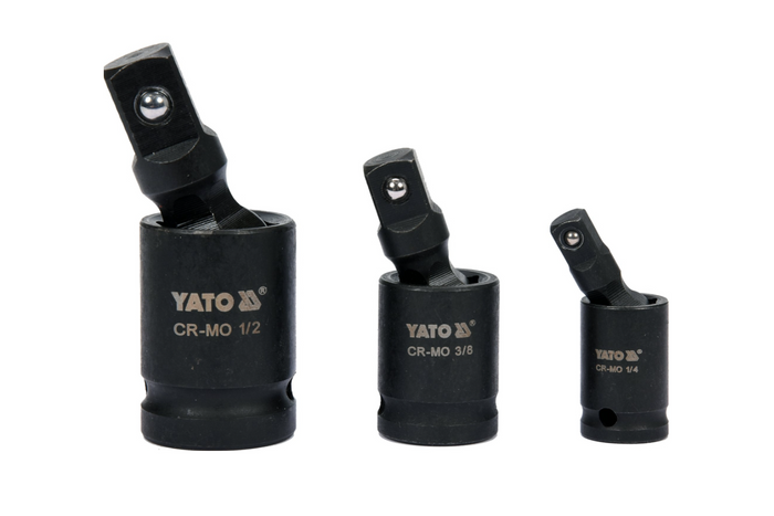 YATO YT-10643 Schlaggelenksatz 1/4", 3/8", 1/2" 3 Stück.