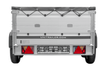 Zweiachsiger Anhänger mit Aluminiumseitenwänden 264x125 Unitrailer Garden 264/2 KIPP ALU mit BIS-Seitenwänden, H-0-Rahmen und grauer Plane