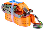 Satz aus vier UNITRAILER 4m/25mm/1t orangefarbenen Transportgurten mit Spannvorrichtung