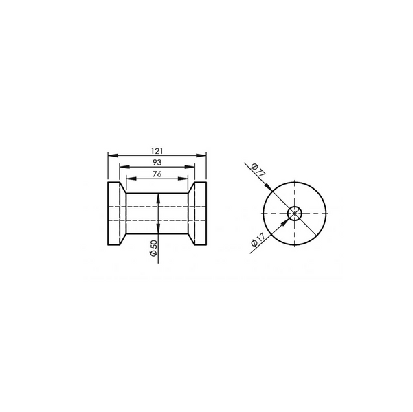KNOTT 121mm Kielrolle für Bootsanhänger