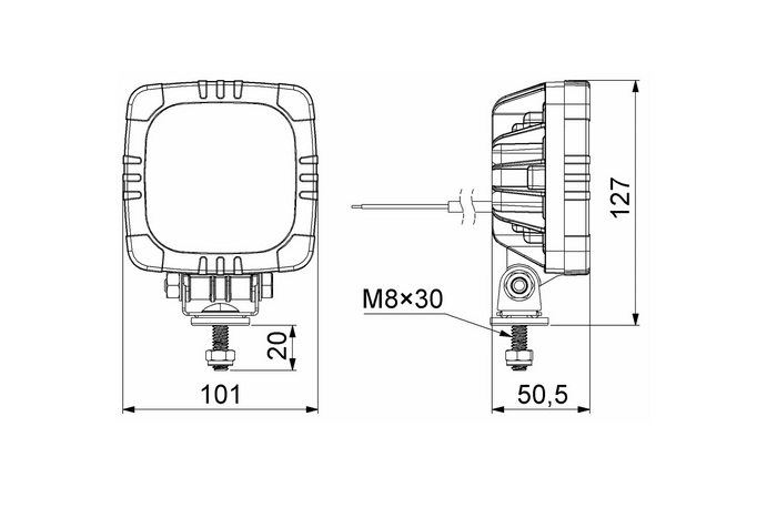 HORPOL ROCA LZD 2806 LED-Frontleuchte, 2 Funktionen, universell, mit Halterung