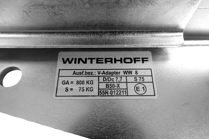 WINTERHOFF WW 8-G+V Kugelkupplungsadapter für 800-kg-Anhänger mit V-förmiger Deichsel