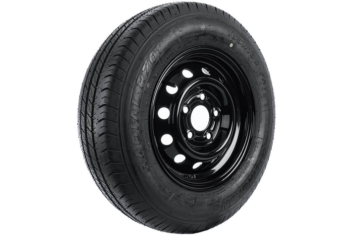 Verstärktes Anhängerrad REIFEN LINGLONG 165/80 R13C 96/94N UNITRAILER FELGE schwarz 4.5Jx13"H2 5x112 ET:30