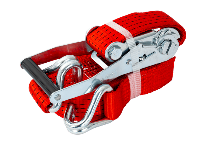 UNITRAILER 8 m/50 mm/5 t rotes Transportband mit Spannvorrichtung