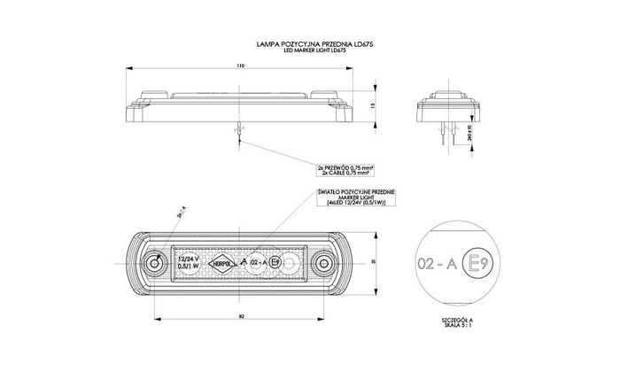 HORPOL LD 675 LED Begrenzungsleuchte universal