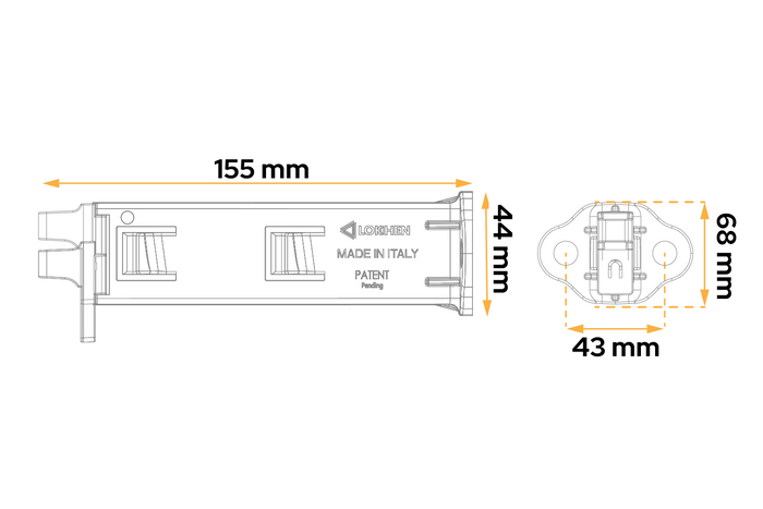 Set aus zwei klappbaren Unterlegkeilen LOKHEN ORIGAMY 36 h: 151 mm / Set mit Halter