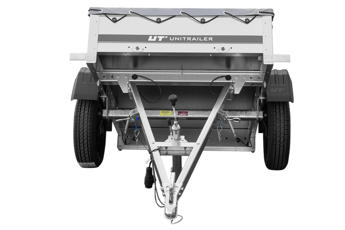 Kleinanhänger für Pkw Garden Trailer 150 KIPP, 150 x 106 cm, 750 kg [mit Flachplane, Planenträgern und Stützrad]