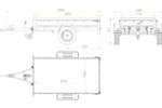 Einachsanhänger 200x106 UNITRAILER GARDEN 200 KIPP mit H-0-Rahmen und grauer Plane