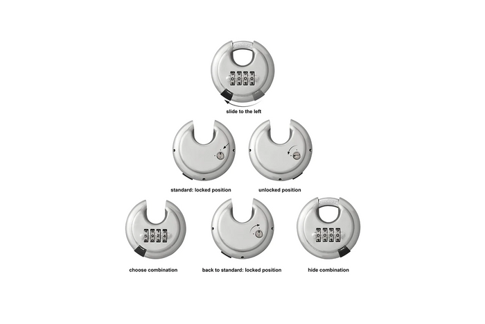 Rundes Vorhängeschloss mit Zahlenschloss ProPlus 341317 Bügelvorhängeschloss mit Code 70 mm