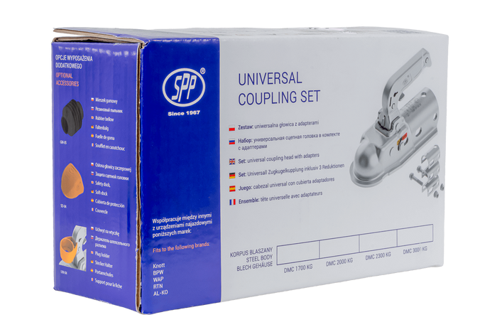 STEELPRESS BC-3000C-00-00+Z2 Kugelkopfkupplung für 3000kg Anhänger mit 35-50mm Rohrdeichsel, Gusseisen