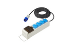 CEE Camping-Verlängerungskabel mit Verteiler ProPlus 373583DE, 10 m Kabel, 3x Schuko-Steckdosen, 2x USB