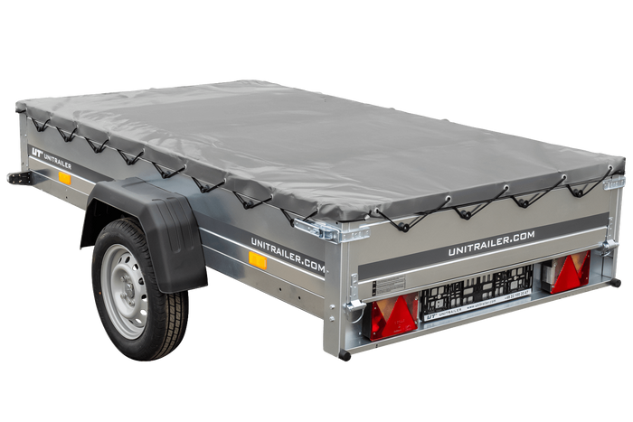Anhänger Kipper Garden Trailer 230 KIPP [230 cm x 125 cm] mit Flachplane und Stützrad 750 kg