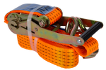Satz aus vier UNITRAILER 5m/50mm/5t orangefarbenen Transportgurten mit Spannvorrichtung
