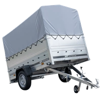 PKW-Anhänger auf Federn 230x125 UNITRAILER GARDEN 230/R KIPP mit BIS-Seiten, H-800-Rahmen und grauer Plane