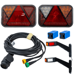 Lichtset: FRISTOM FT-270 LED-Rücklichter + FRISTOM FT-145 LED-Begrenzungslichter + MANTES 5,2 m 13-poliger Kabelbaum