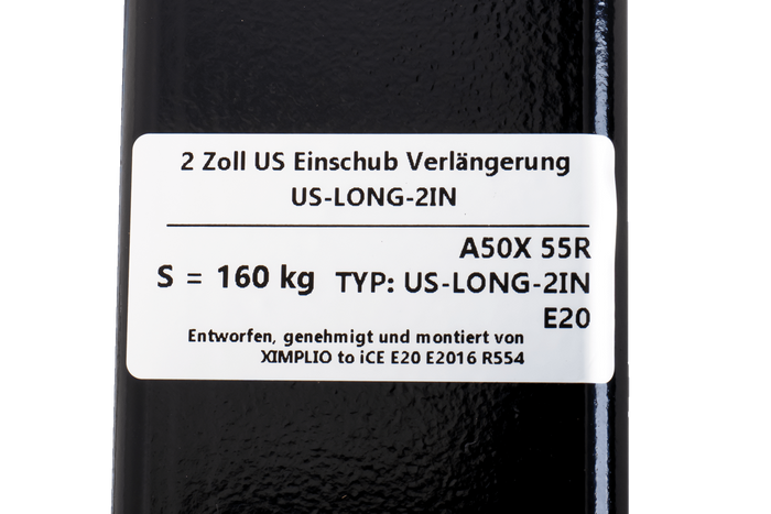 Anhängerkupplungsverlängerung 2&quot; XIMPLIO 205mm 51x51mm