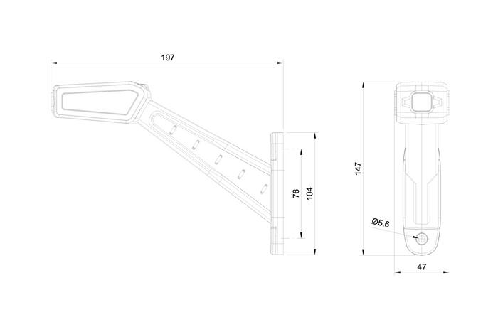 FRISTOM FT-146 LED-Positionsleuchten, 3 Funktionen, links + rechts
