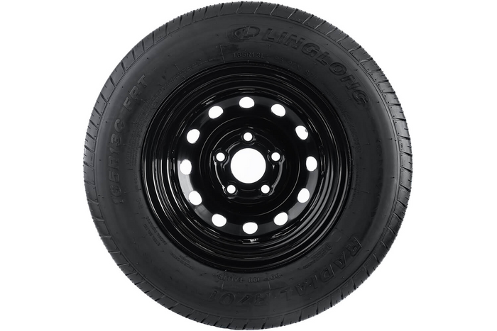 Verstärktes Anhängerrad REIFEN LINGLONG 165/80 R13C 96/94N UNITRAILER FELGE schwarz 4.5Jx13"H2 5x112 ET:30