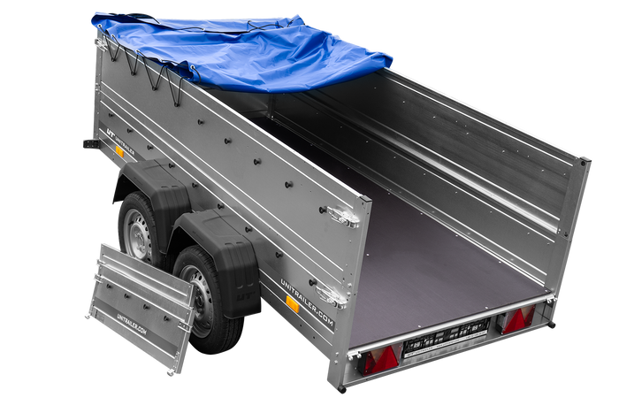 Anhänger mit zwei Achsen Garden Trailer 264/2 KIPP [inkl. zusätzliche Bordwände und Flachplane]