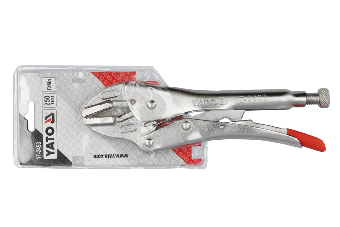YATO YT-2453 kurze Feststellzange, gerade Backen, 250 mm