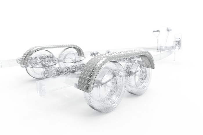 Tandem-Kotflügel für Anhänger 13-14" DOMAR D29250 flacher Radlauf 1500/220mm