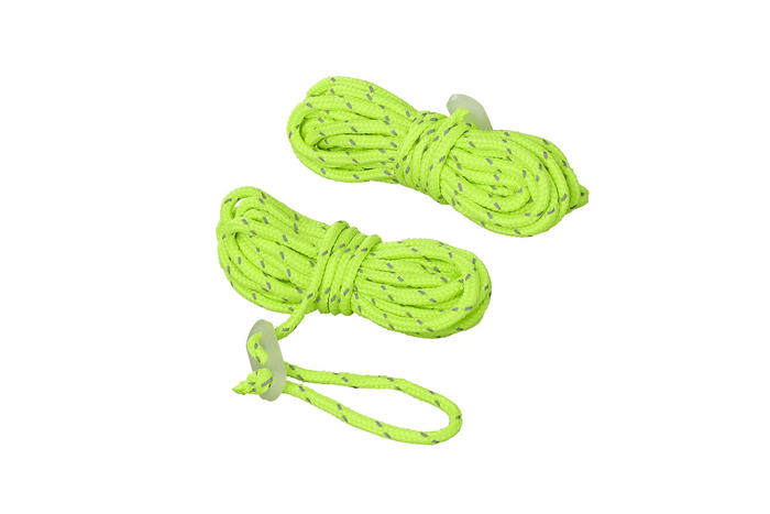 Set mit vier ProPlus Abspannleinen 361802, fluoreszierende Leinen für ein 4-Meter-Zelt