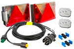 Lichtset: ASPÖCK Rücklichter + ASPÖCK Seitenmarkierungsleuchten + MANTES 4,5m 7PIN Kabelbaum + Schnellverbinder