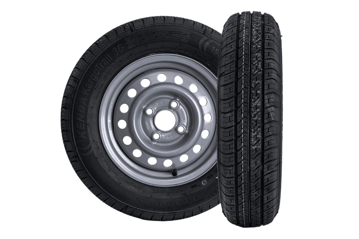 Satz von zwei Rädern für einen Anhänger KENDA 155/80 R13 84N Reifen und KENDA 4Jx13H2 4x100 ET:30 Felge