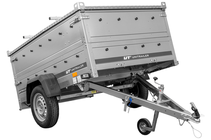 PKW-Anhänger 200x125 UNITRAILER GARDEN 201 KIPP mit Bordwandaufsatz und Aludeckel
