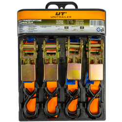 Set aus vier Spanngurten mit Ratsche UNITRAILER 4m/25mm/0,68t