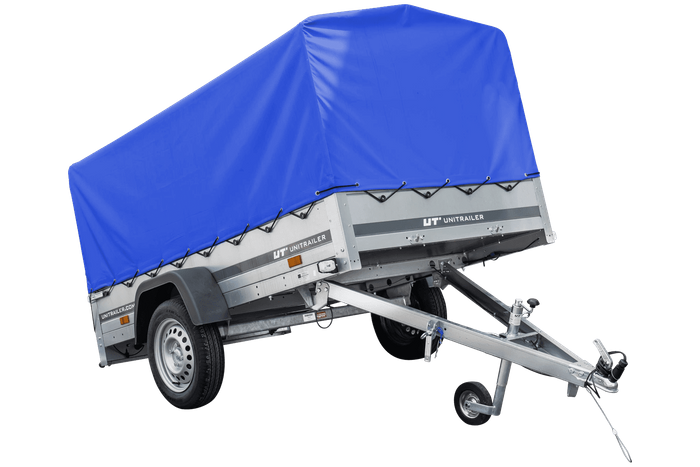 PKW-Anhänger 230x125 UNITRAILER GARDEN 230 KIPP mit blauer Hochplane 80 cm