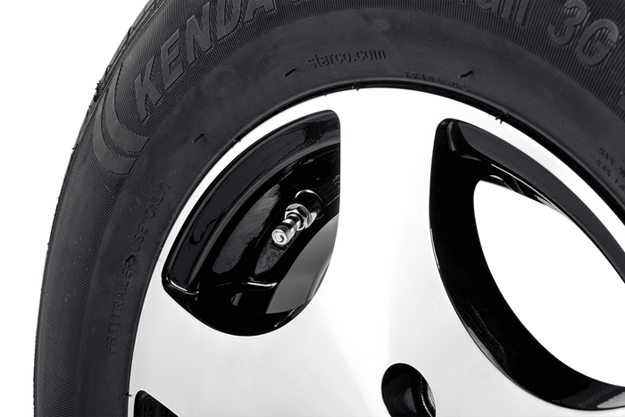 Verstärktes Rad für Anhänger REIFEN KENDA 165/80 R13C 96/94N ALU FELGE STARCO poliert 5Jx13"H2 4X100 ET:30