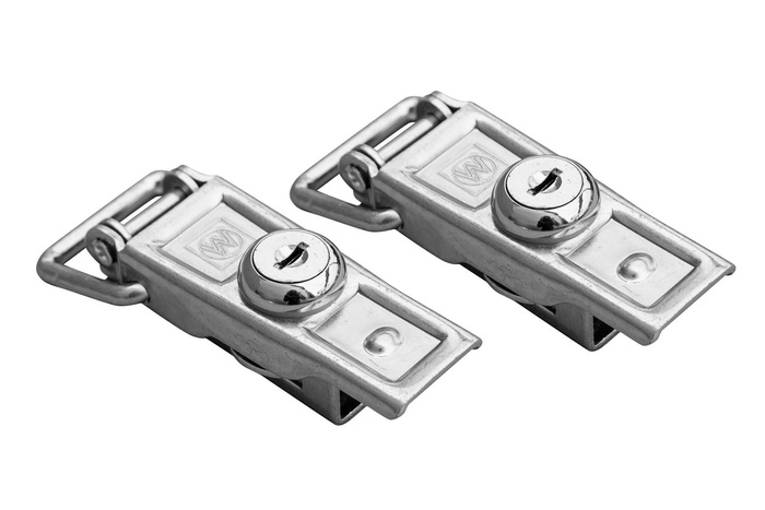 Set bestehend aus zwei WINTERHOFF BVS 60-1 Anhängerseitenhaken zum Verschließen der Anhängerseite mit einem Schlüssel