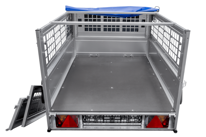 Kompakter Anhänger Garden Trailer 150 KIPP 150x106 cm 750 kg mit Laubgitteraufsatz