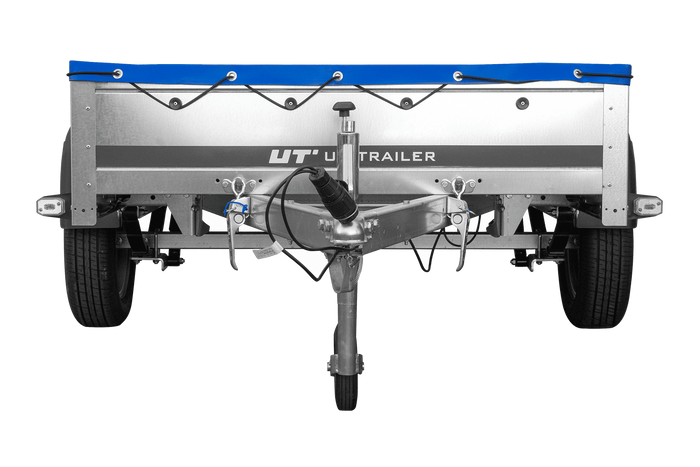 PKW Anhänger auf Blattfedern 200x125 UNITRAILER GARDEN 201/R KIPP mit H-0 Rahmen und blauer Plane