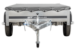 Anhänger Kipper Garden Trailer 230 KIPP [230 cm x 125 cm] mit Flachplane und Stützrad 750 kg