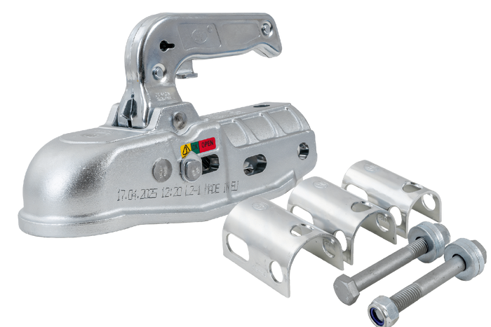 STEELPRESS BC-3000C-00-00+Z2 Kugelkopfkupplung für 3000kg Anhänger mit 35-50mm Rohrdeichsel, Gusseisen