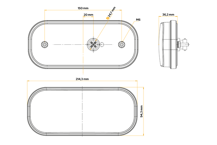 FRISTOM FT-230 LED Rückleuchte, 6 Funktionen, universal