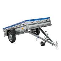 Einachsanhänger mit Aluminiumseitenwänden 230x125 Unitrailer Garden 230 KIPP ALU mit H-0-Rahmen und blauer Plane