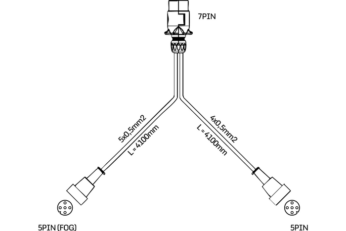 Rückleuchtenset: ASPÖCK MULTIPOINT V Rückleuchten + MANTES Kabelbaum 4,1m 7-PIN