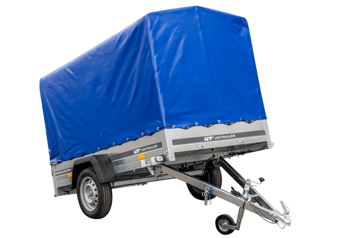 PKW-Anhänger 230x125 UNITRAILER GARDEN 230 KIPP mit blauer Hochplane 110 cm