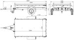 Anhänger Kipper Garden Trailer 230 KIPP [230 cm x 125 cm] mit Flachplane und Stützrad 750 kg