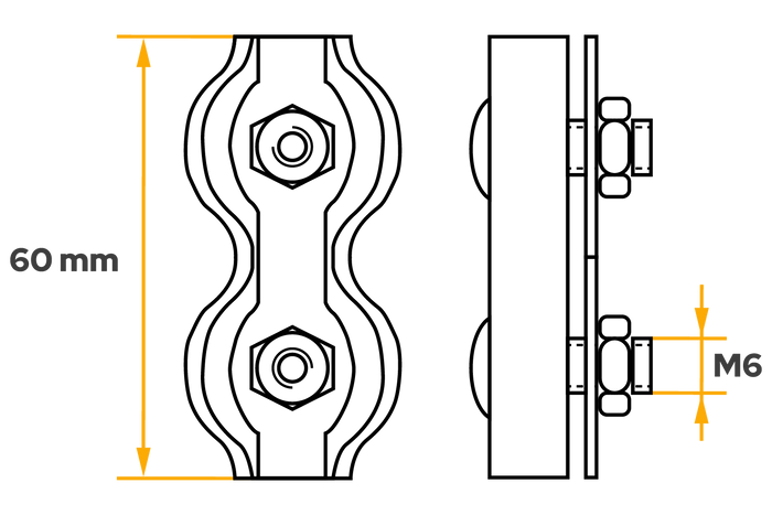 DROMET ZLS.6 Duplexklemmen für 6mm Seile
