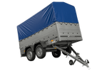 UNITRAILER GARDEN TRAILER 264/2 KIPP Doppelachsanhänger mit Stützrad, zusätzlichen Bordwänden, Spriegel und hoher Plane