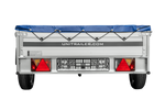 Einachsanhänger mit Aluminiumseitenwänden 230x125 Unitrailer Garden 230 KIPP ALU mit H-0-Rahmen und blauer Plane